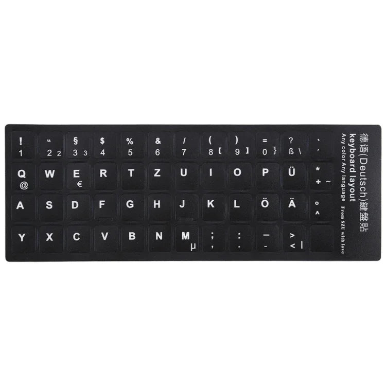 Aufkleber mit deutschem Tastaturlayout zum Erlernen der deutschen Sprache für Laptop-/Desktop-Computertastatur, Deutsch