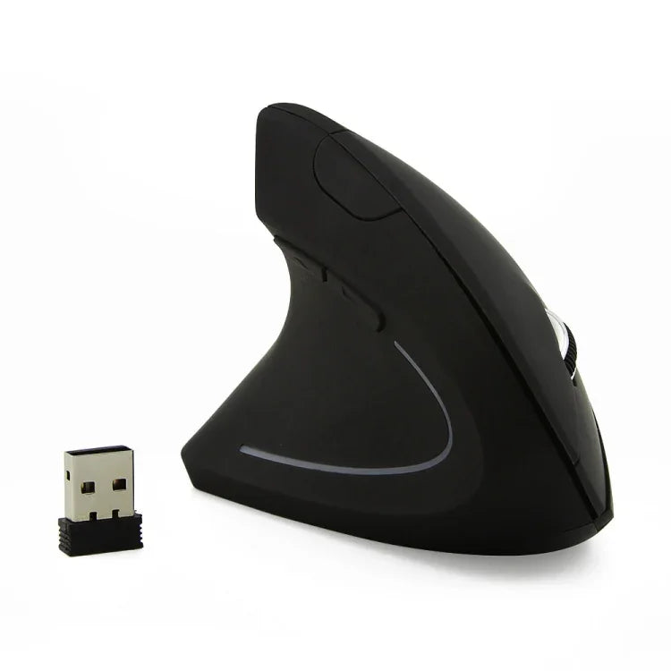 CM0093 Akku-Version 2,4-GHz-Funkmaus mit drei Tasten, optische Vertikalmaus für Linkshänder, Auflösung: 1000 DPI / 1200 DPI / 1600 DPI, Akku-Version