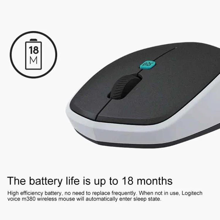 Logitech Voice M380 4-Tasten-Funkmaus mit intelligenter Spracheingabe, M380