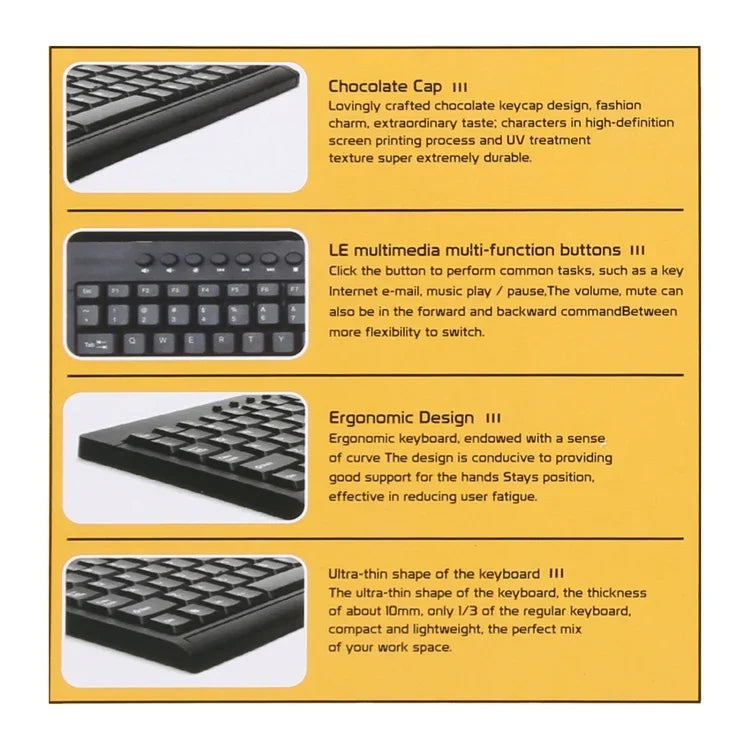 KB-301A Multimedia-Notebook-Mini-Tastatur mit Kabel, Arabische Version