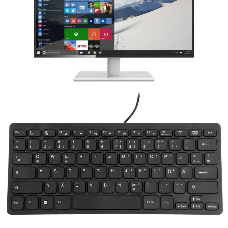 TT-A01 Ultradünnes Mini-Keyboard mit Kabel, deutsche Version