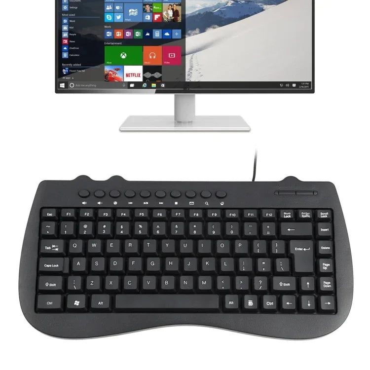 KB-301B Multimedia-Notebook-Mini-Tastatur mit Kabel, englische Version