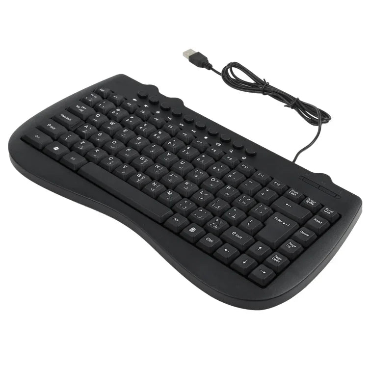 KB-301B Multimedia-Notebook-Mini-Tastatur mit Kabel, Arabische Version (Schwarz), Arabische Version