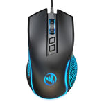 HXSJ X100 7-Tasten-Gaming-Maus mit 3600 DPI, kühl leuchtend, kabelgebunden, Kabellänge: 1,5 m