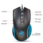 HXSJ X100 7-Tasten-Gaming-Maus mit 3600 DPI, kühl leuchtend, kabelgebunden, Kabellänge: 1,5 m