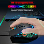 HXSJ X100 7-Tasten-Gaming-Maus mit 3600 DPI, kühl leuchtend, kabelgebunden, Kabellänge: 1,5 m