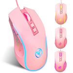 HXSJ X100 7-Tasten-Gaming-Maus mit 3600 DPI, kühl leuchtend, kabelgebunden, Kabellänge: 1,5 m