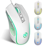 HXSJ X100 7-Tasten-Gaming-Maus mit 3600 DPI, kühl leuchtend, kabelgebunden, Kabellänge: 1,5 m