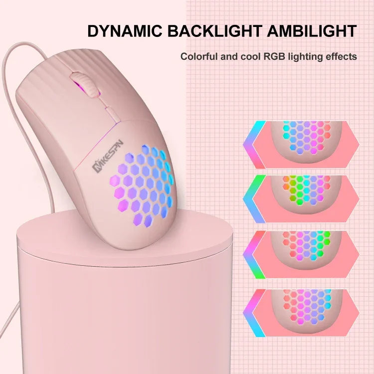 MKESPN SXS-838 Kabelgebundene RGB-Maus mit USB-Schnittstelle