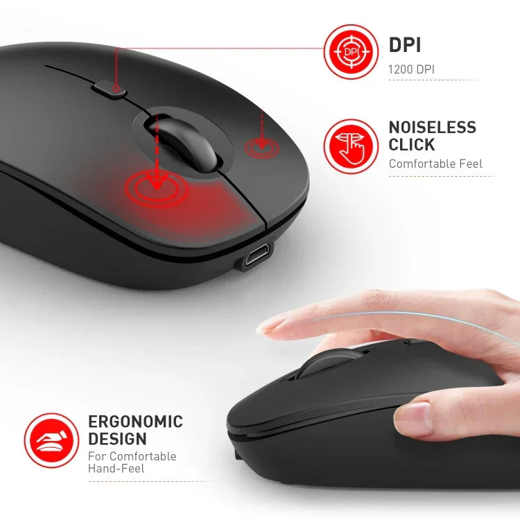 MKESPN 859 Kabellose Maus mit drei Modi: 2,4 GHz, Bluetooth 5.0 und Bluetooth 3.0.