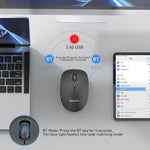 MKESPN 859 Kabellose Maus mit drei Modi: 2,4 GHz, Bluetooth 5.0 und Bluetooth 3.0.