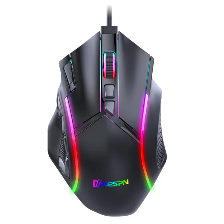 MKESPN X15 Kabelgebundene Maus mit voller Geschwindigkeit, 12800 DPI, 12 Tasten, Makro-Definition, RGB-Beleuchtung, x15
