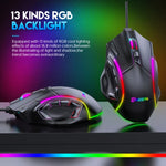 MKESPN X15 Kabelgebundene Maus mit voller Geschwindigkeit, 12800 DPI, 12 Tasten, Makro-Definition, RGB-Beleuchtung, x15