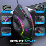 MKESPN X15 Kabelgebundene Maus mit voller Geschwindigkeit, 12800 DPI, 12 Tasten, Makro-Definition, RGB-Beleuchtung, x15