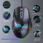 MKESPN X10 9-Tasten RGB Kabelgebundene Gaming-Maus mit voller Geschwindigkeits-Makrodefinition, Volle Geschwindigkeits-Makrodefinition