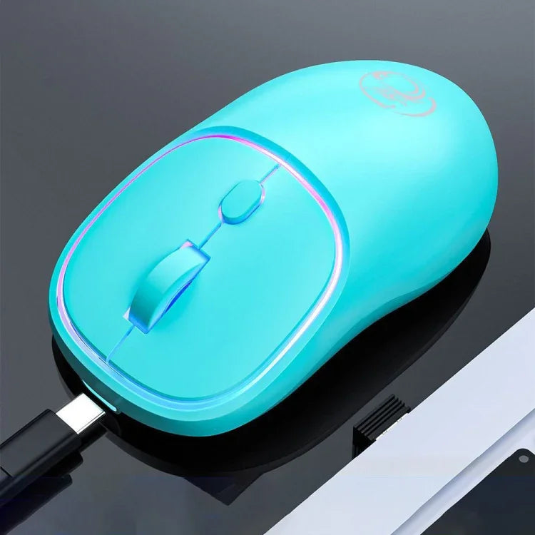 iMICE W-618 Wiederaufladbare 4-Tasten-Funkmaus mit 1600 DPI, 2,4 GHz, leise, für Computer, PC und Laptop, W-618 2,4 GHz