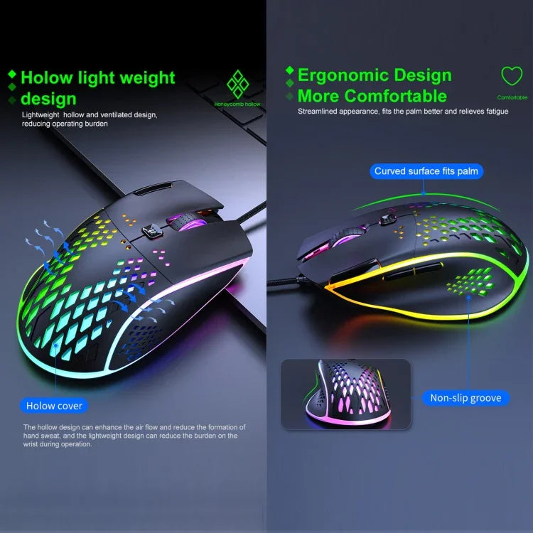 iMICE T97 Gaming-Maus RGB-LED-Beleuchtung USB 7 Tasten 7200 DPI Kabelgebundene Gaming-Maus