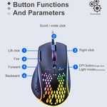 iMICE T97 Gaming-Maus RGB-LED-Beleuchtung USB 7 Tasten 7200 DPI Kabelgebundene Gaming-Maus