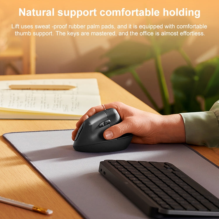 Logitech Lift Vertical 1000DPI 2,4 GHz Ergonomische kabellose Bluetooth Dual-Mode-Maus