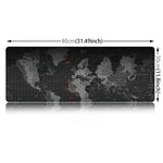 Extra großes, rutschfestes Mauspad mit Weltkartenmuster aus weichem, glattem Stoff, ideal für Gaming, Tastatur und Maus, Größe: 80 x 30 cm