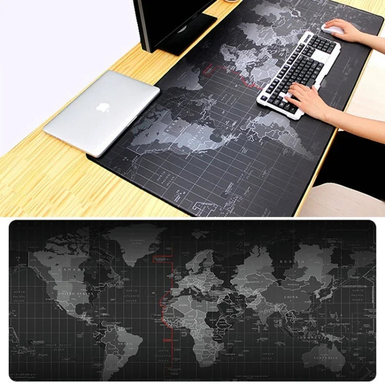 Extra großes, rutschfestes Mauspad mit Weltkartenmuster aus weichem, glattem Stoff mit Gummioberfläche, geeignet für Gaming, Tastatur und Maus, Größe: 60 x 30 cm