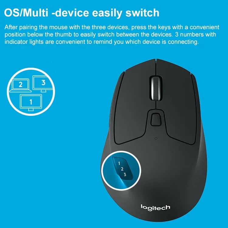 Logitech M720 1000DPI 2,4 GHz kabellose Bluetooth-Multimode-Maus