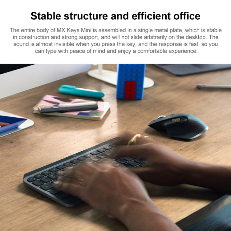 Logitech MX Keys Mini Kabellose Bluetooth Ultradünne Smart-Tastatur mit Hintergrundbeleuchtung
