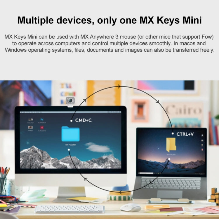 Logitech MX Keys Mini Kabellose Bluetooth Ultradünne Smart-Tastatur mit Hintergrundbeleuchtung