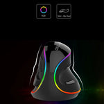 DELUX M618 Plus RGB Kabelgebundene optische Maus, ergonomische Vertikalmaus, 4000 DPI