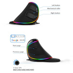 DELUX M618 Plus RGB Kabelgebundene optische Maus, ergonomische Vertikalmaus, 4000 DPI
