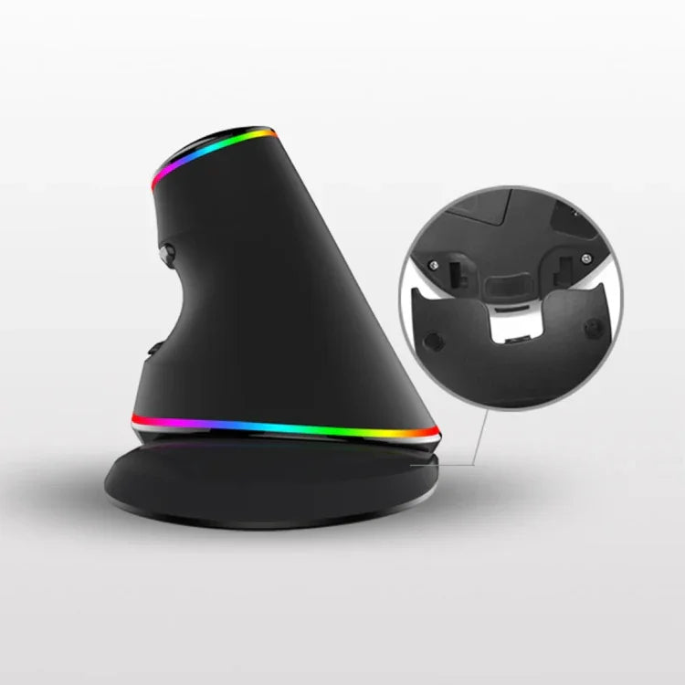 DELUX M618 Plus RGB Kabelgebundene optische Maus, ergonomische Vertikalmaus, 4000 DPI