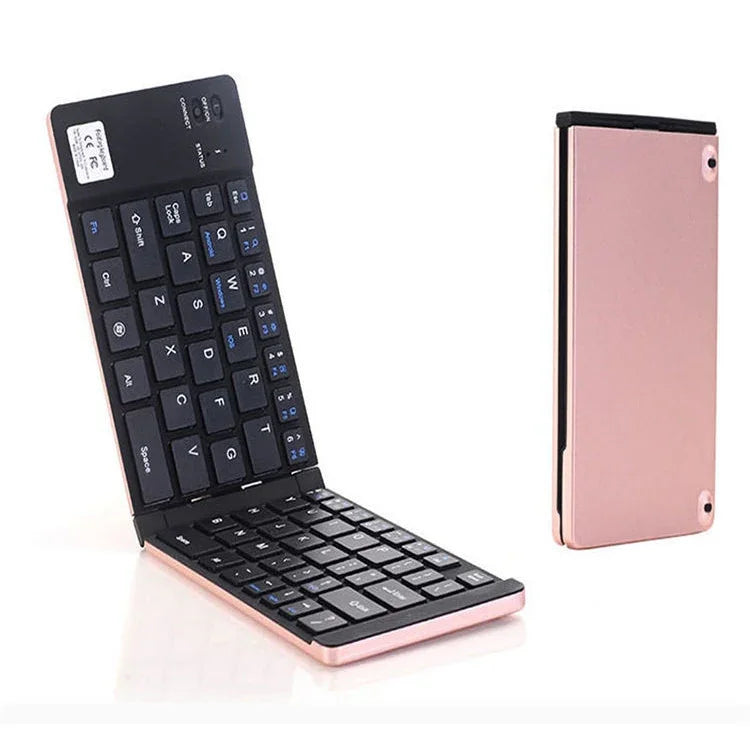 F66 Faltbare Bluetooth-Tastatur mit 66 Tasten, kompatibel mit Android, Windows und iOS, F66 2-fach faltbar, 66 Tasten, Schwarz, F66 2-fach faltbar, 66 Tasten, Roségold, F66 2-fach faltbar, 66 Tasten, Silber, F66 2-fach faltbar, 66 Tasten, Gold