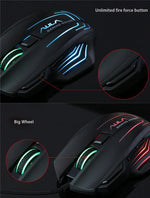 Aula Series Ghost Shark II Colourful Light 7D Optical Competitive USB Wired Gaming Mouse, Maximum Resolution of 4000 DPI, Ghost Shark II(B)