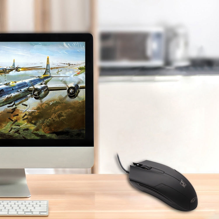 Chasing Leopard 119 USB Universal kabelgebundene optische Gaming-Maus, Länge: 1,45 m, 119 Schwarz, 119 Tiefschwarz, 119 Weiß