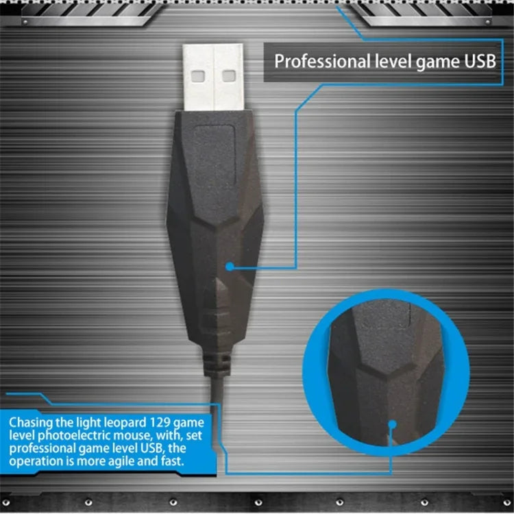 Chasing Leopard 129 USB Universal-Kabelgebundene Optische Gaming-Maus mit Gegengewicht, Länge: 1,3 m, 129