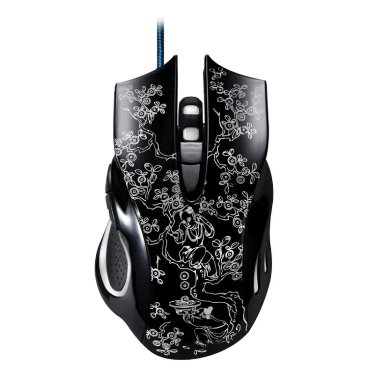ZGB 169 USB 2400 DPI Kabelgebundene optische E-Sport-Gaming-Maus mit vier Geschwindigkeitsstufen, einstellbarer LED-Hintergrundbeleuchtung und Gegengewicht, Länge: 1,45 m, 169 Schwarz, 169 Weiß