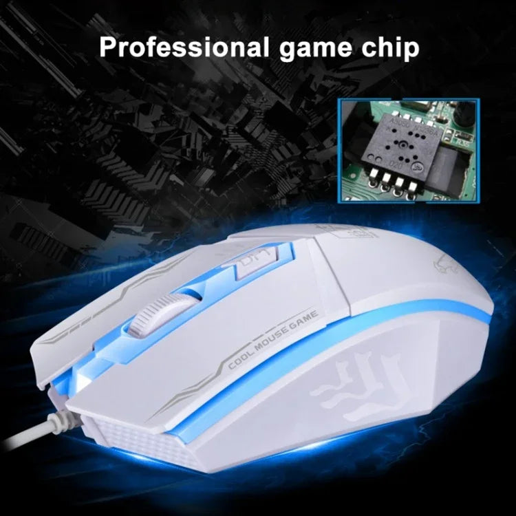Chasing Leopard 199 USB 1600DPI Kabelgebundene optische Gaming-Maus mit drei Geschwindigkeitsstufen, einstellbarer LED-Hintergrundbeleuchtung, Länge: 1,3 m, Schwarz, 199