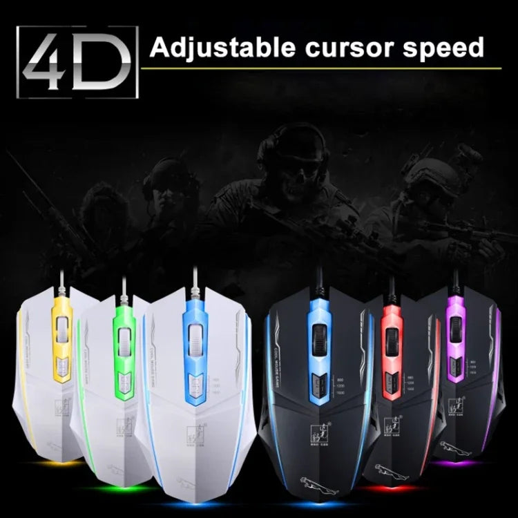 Chasing Leopard 199 USB 1600DPI Kabelgebundene optische Gaming-Maus mit drei Geschwindigkeitsstufen, einstellbarer LED-Hintergrundbeleuchtung, Länge: 1,3 m, Schwarz, 199
