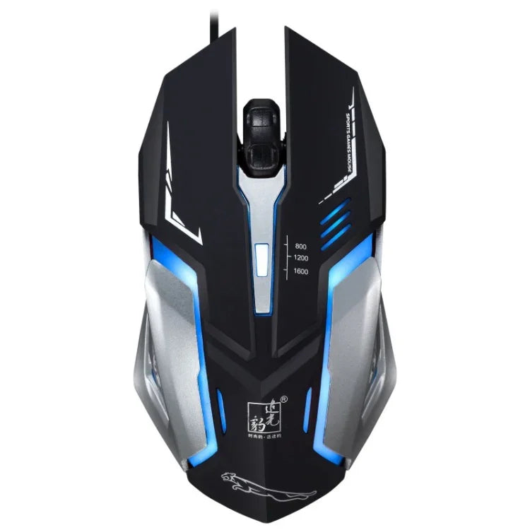 Chasing Leopard K1 USB 1600DPI Dreistufige, einstellbare LED-Hintergrundbeleuchtung, geräuschlose kabelgebundene optische Gaming-Maus, Länge: 1,3 m