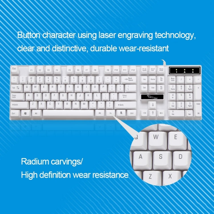 Chasing Leopard Q17 104 Tasten USB kabelgebundene Suspension Gaming Office Tastatur + kabelgebundenes symmetrisches Maus-Set, Tastatur Kabellänge: 1,4 m, Maus Kabellänge: 1,3 m, Q17 Schwarz, Q17 Weiß