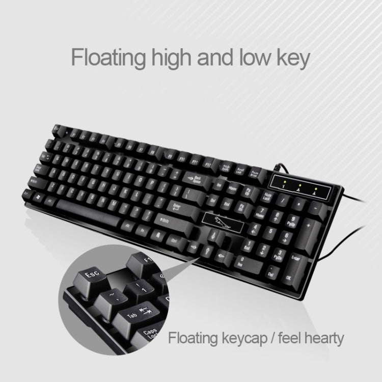 Chasing Leopard Q17 104 Tasten USB kabelgebundene Suspension Gaming Office Tastatur + kabelgebundenes symmetrisches Maus-Set, Tastatur Kabellänge: 1,4 m, Maus Kabellänge: 1,3 m, Q17 Schwarz, Q17 Weiß