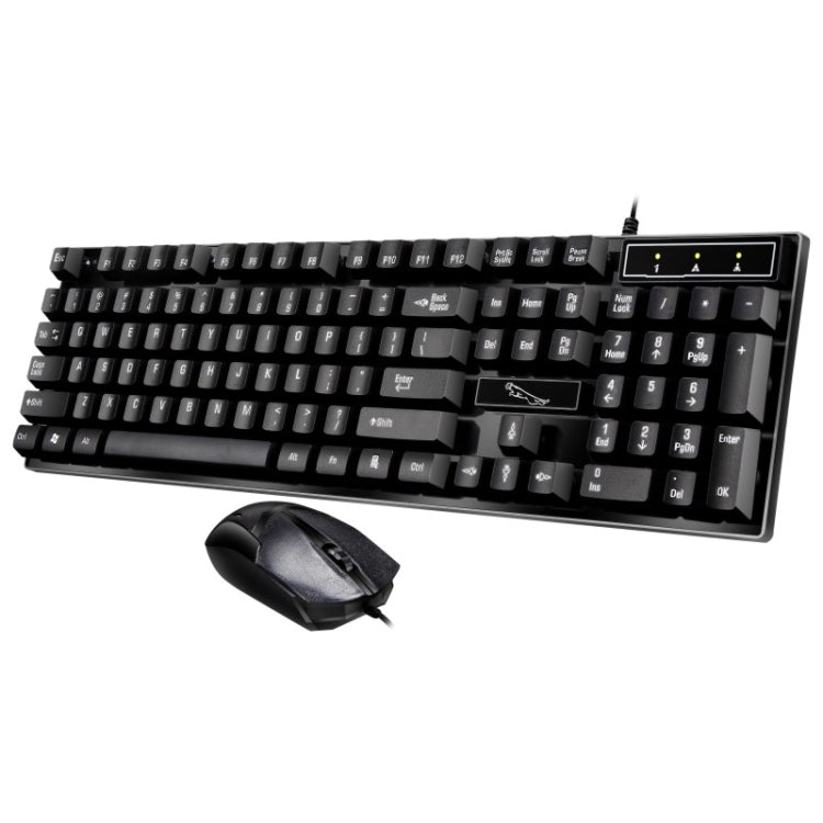 Chasing Leopard Q17 104 Tasten USB kabelgebundene Suspension Gaming Office Tastatur + kabelgebundenes symmetrisches Maus-Set, Tastatur Kabellänge: 1,4 m, Maus Kabellänge: 1,3 m, Q17 Schwarz, Q17 Weiß