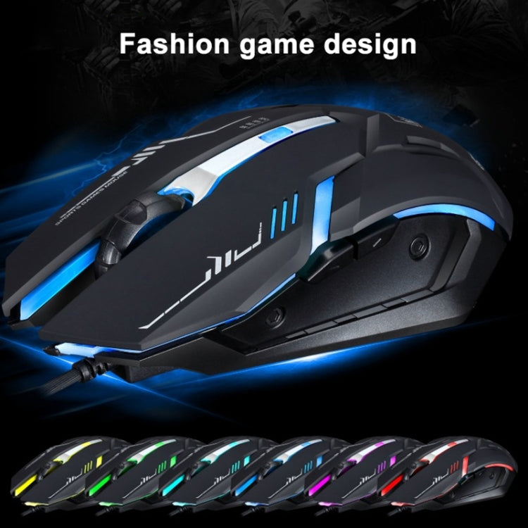Chasing Leopard V17 USB 2400DPI vierstufig einstellbare optische kabelgebundene Gaming-Maus mit LED-Atemlicht, Kabellänge: 1,45 m, V17, V17 Jet Black
