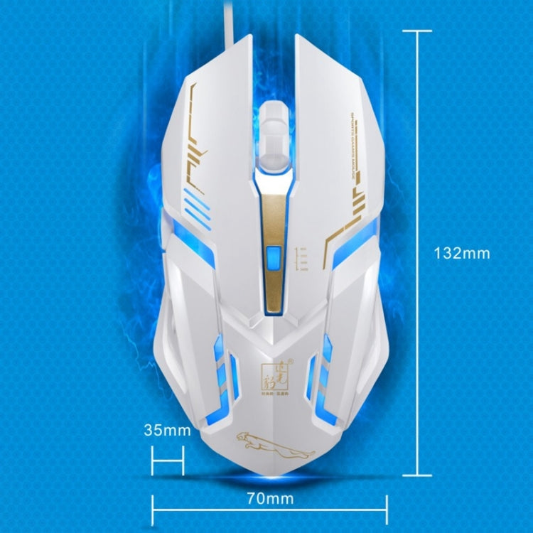 Chasing Leopard V17 USB 2400DPI vierstufig einstellbare optische kabelgebundene Gaming-Maus mit LED-Atemlicht, Kabellänge: 1,45 m, V17, V17 Jet Black