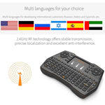VIBOTON i8 Plus Aktualisierte 2,4-GHz-QWERT-Mini-Funktastatur mit Touchpad für TV-Box, Mi Box, Computer, Tablet, Laptop und Projektor (Schwarz), Kabellose Tastatur