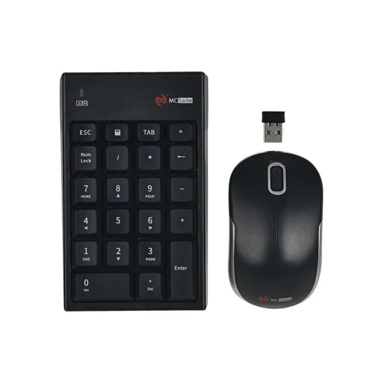 MC Saite MC-61CB 2,4-GHz-Funkmaus + 22-Tasten-Tastatur mit Nummernblock und USB-Empfänger (Set für Computer, PC und Laptop)