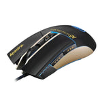 Apedra iMICE A5 Hochpräzise Gaming-Maus mit LED-Beleuchtung (vier Farben, steuerbar), USB-Anschluss, 7 Tasten, 3200 DPI, kabelgebundene optische Gaming-Maus für Computer, PC und Laptop, iMICE A5