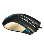 Apedra iMICE A5 Hochpräzise Gaming-Maus mit LED-Beleuchtung (vier Farben, steuerbar), USB-Anschluss, 7 Tasten, 3200 DPI, kabelgebundene optische Gaming-Maus für Computer, PC und Laptop, iMICE A5