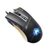 Apedra iMICE A5 Hochpräzise Gaming-Maus mit LED-Beleuchtung (vier Farben, steuerbar), USB-Anschluss, 7 Tasten, 3200 DPI, kabelgebundene optische Gaming-Maus für Computer, PC und Laptop, iMICE A5