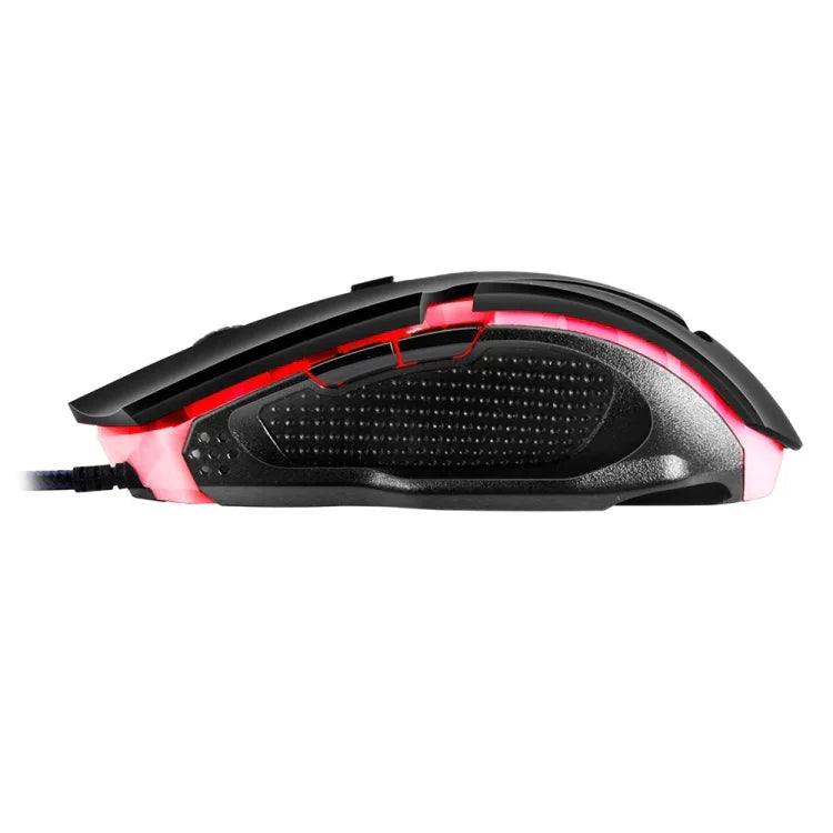 Apedra iMICE A9 Hochpräzise Gaming-Maus mit LED-Beleuchtung (vier Farben, steuerbar), USB-Anschluss, 6 Tasten, 3200 DPI, kabelgebundene optische Gaming-Maus für Computer, PC und Laptop, iMICE A9